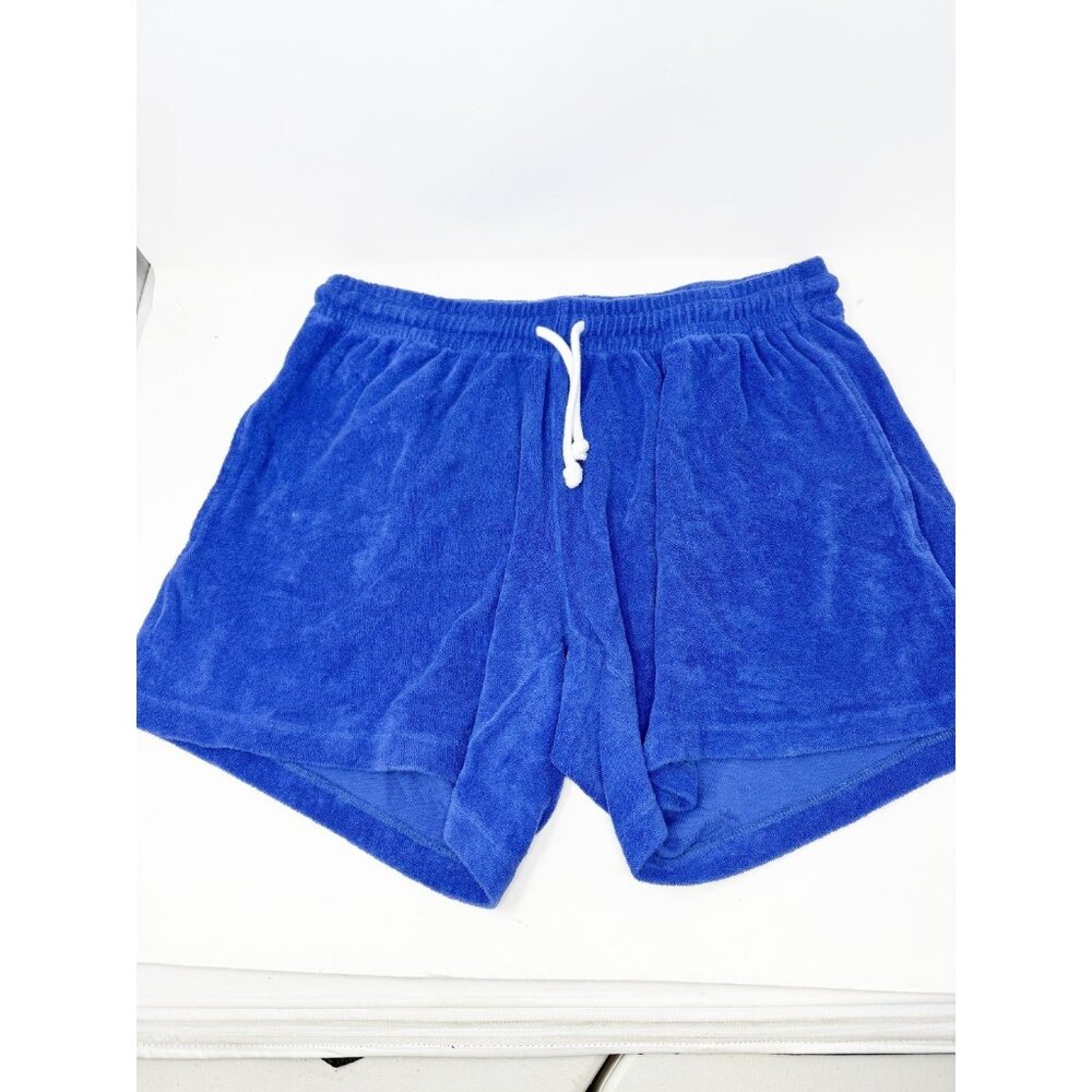 TomboyX‎ Womens Terry Cabana Shorts Pull On Drawstring Dazzling Blue Size XL